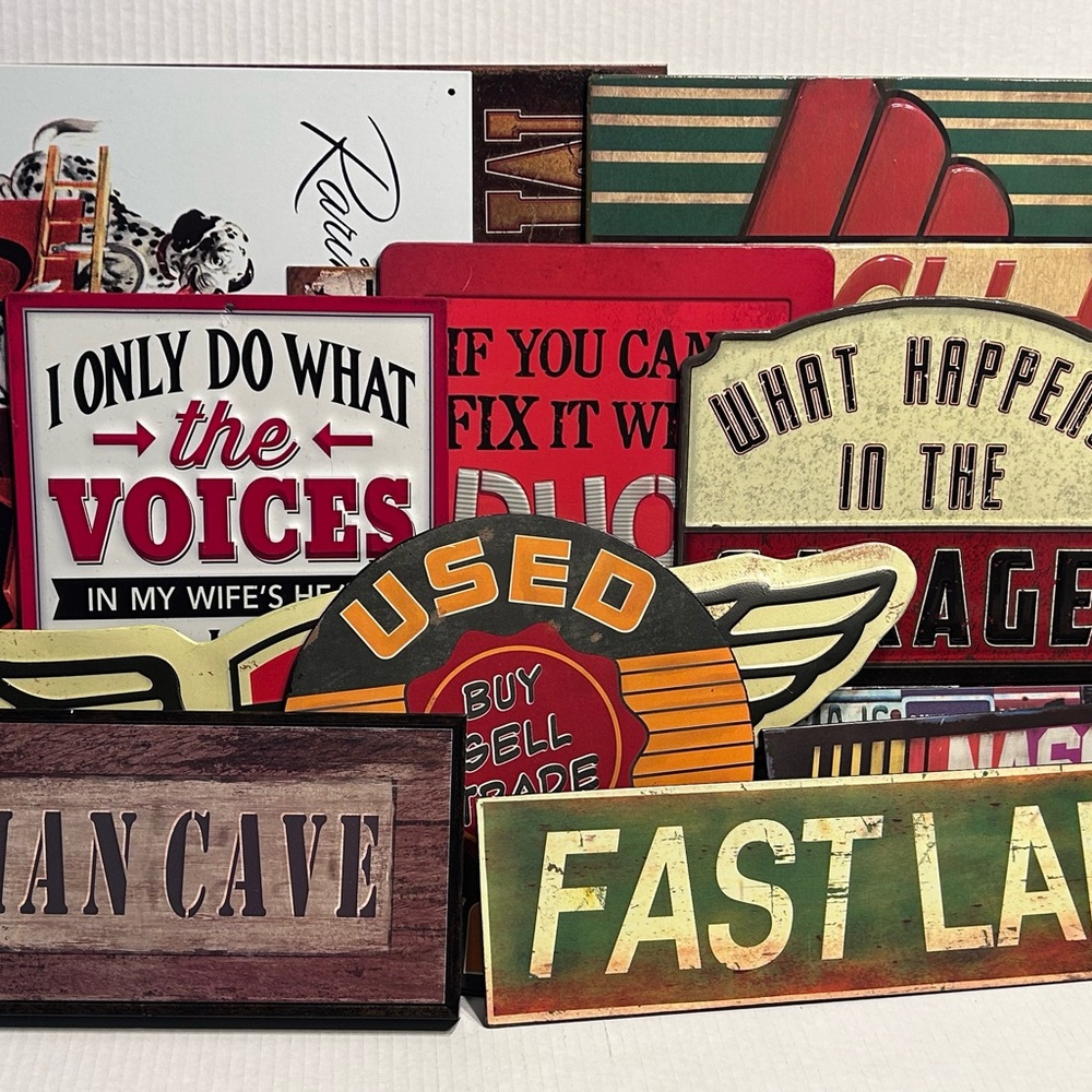 Vintage Wall Decor Sign Set - Multicolor